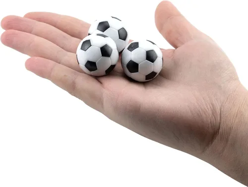 Miniatura 7 de IFAMIO Juego de 12 pelotas de futbolín de fútbol, mini pelotas de fútbol en blanco y negro, mini pelotas de fútbol de mesa