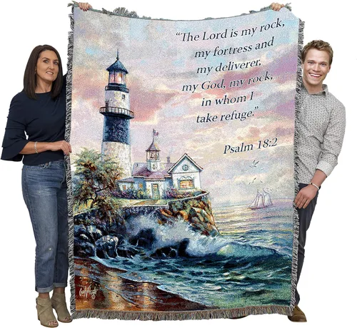 Miniatura 5 de Pure Country Weavers Great is Thy Faithfulness Blanket - Escrituras - Lamentaciones 3:23 - Tapiz cuadrado para regalo de regazo tejido de algodón