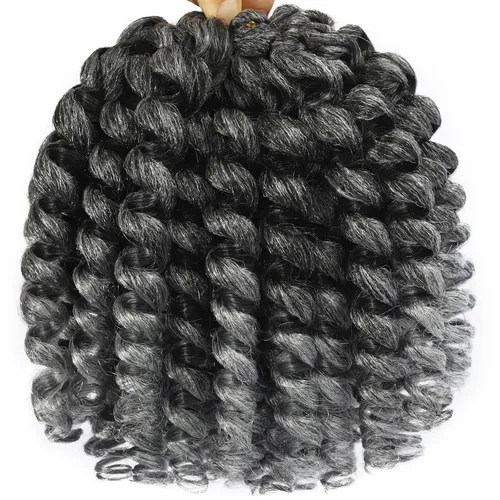 Miniatura 13 de Cabello de Ganchillo Jamaicano Saltarín de 8 Pulgadas 5 Paquetes 2X Rizo de Varita Ringlet Cabello de Ganchillo Pre-Enrollado Rizo Saltarín