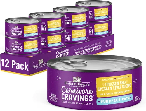 Miniatura 18 de Stella & Chewy's Carnivore Cravings Purrfect Paté - Alimento húmedo prémium sin granos para gatos, receta de atún y calabaza, alto en proteínas
