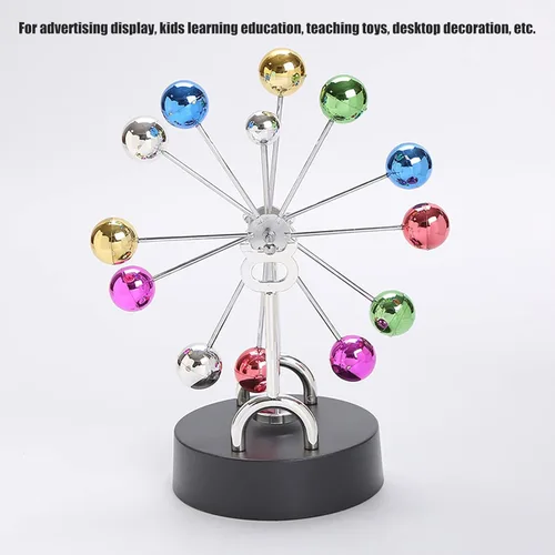 Miniatura 4 de KENANLAN Bola giratoria de la rueda de la fortuna, rotación magnética eléctrica de la rueda de la fortuna juguete colorido de la bola del metal