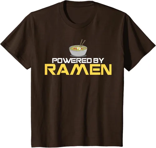 Miniatura 34 de Camiseta de fideos de anime japoneses Powered By Ramen, Negro, S