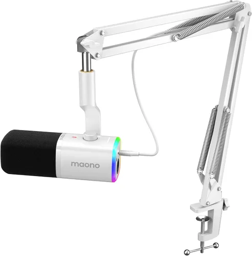 Miniatura 11 de MAONO Micrófono dinámico USB/XLR para transmisión de juegos, micrófono de computadora con software-RGB, botón de silencio, micrófono de escritorio