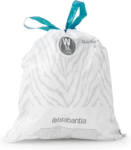 Miniatura 4 de Bolsas de basura Brabantia PerfectFit (Tamaño W/1.3 Gal) Bolsas de basura gruesas de plástico con asas de cordón (40 bolsas)