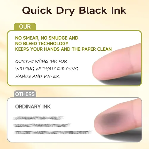 Miniatura 9 de Paquete de 12 bolígrafos de gel color beige crema, bonitos bolígrafos retráctiles estéticos de tinta negra neutra, punta fina de 0.020 in, secado