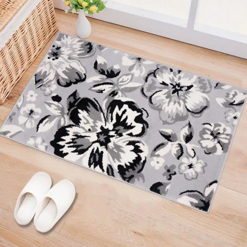 Miniatura 26 de Rugshop Alfombra moderna de diseño floral azul, elegante que no se desprende, 24 x 87 pulgadas para sala de estar, dormitorio, comedor, cocina