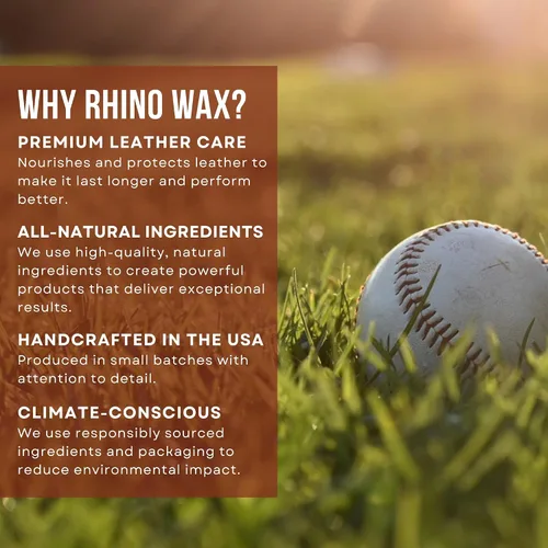Miniatura 8 de Rhino Wax - Baseball Glove Conditioner - Condition Ball Mitts or Softball Gloves with Premium Leather Mitt Balm - Deeply Moisturizes, Speeds up