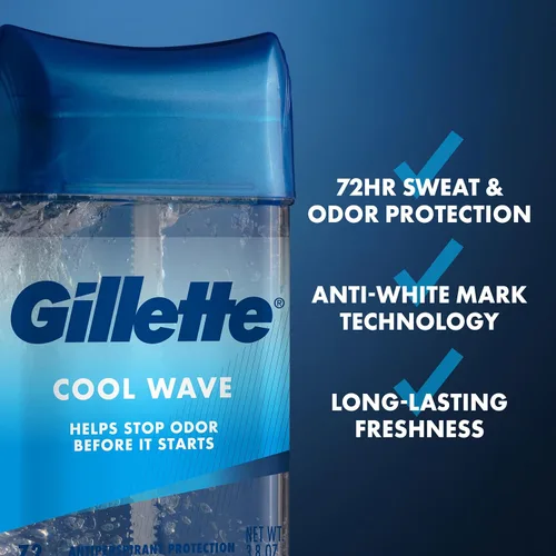 Miniatura 12 de Gillette Antitranspirante y desodorante para hombres, resistencia clínica 72 horas, protección contra el sudor y el olor, frescura de larga