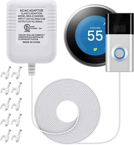 Miniatura 7 de Hotop Adaptador de cable C de 24 voltios para termostato inteligente, conector de alimentación de 16.5 pies de largo con certificación UL cable C