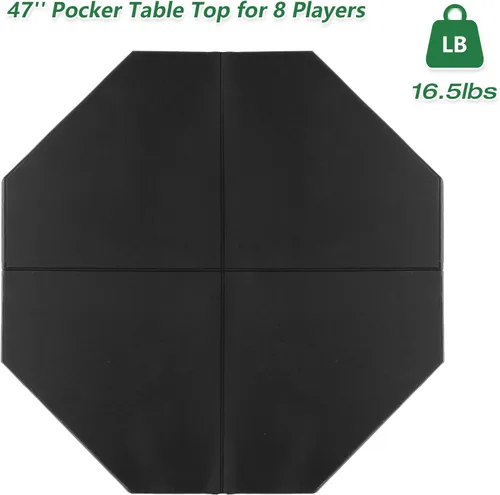 Miniatura 6 de LUCKYERMORE Mesa de póquer plegable 500 fichas de póquer Set 8 jugadores Layout Poker Mats con bolsa de transporte