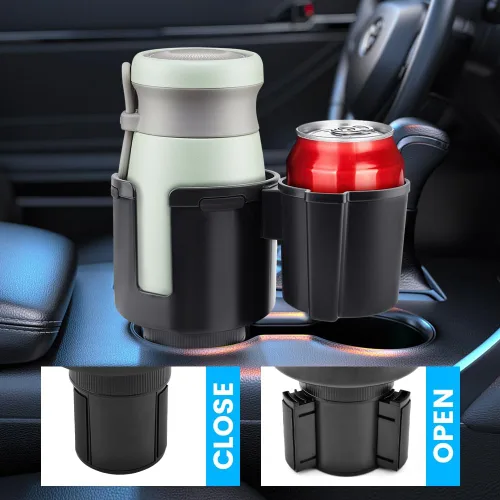 Miniatura 5 de Paquete de 1 expansor de portavasos de automóvil 2 en 1 adaptador con base expandible, gancho para reposacabezas de asiento de automóvil, paquete