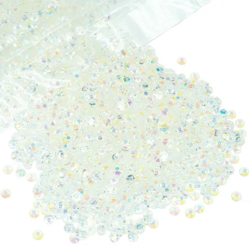 Miniatura 74 de qiipii - 5000 piezas, 4 mm, estrases AB de resina color aguamarina verde para manualidades, piedras de gel planas verde agua AB, gemas al por mayor