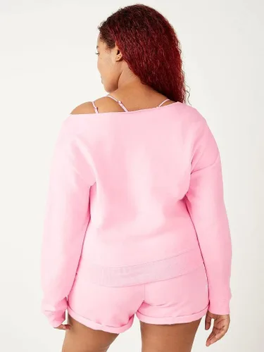 Miniatura 3 de Victoria's Secret Sudadera corta de forro polar rosa
