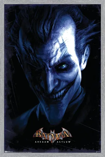 Miniatura 13 de Trends International DC Comics VIdeo Game - Póster de pared de Arkham Asylum - Joker, 14.725 x 22.375 pulgadas, versión enmarcada en negro Versión