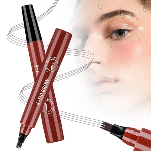 Miniatura 9 de Microblading - Lápices de cejas para mujer, 2025 actualizados, impermeables, de cuatro puntas, lápiz de cejas natural de larga duración con trazos