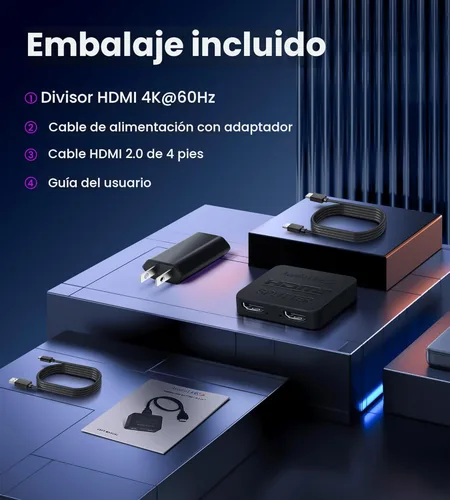 Miniatura 9 de avedio links Divisor HDMI 4K@60Hz, Divisor HDMI 1 entrada y 2 salidas - No extiende la pantalla (Solo duplica las pantallas), Soporta 3D Dol-by