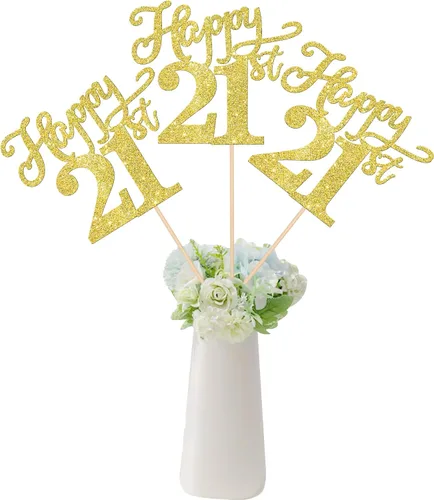 Miniatura 17 de Rsstarxi Paquete de 12 palitos de centro de mesa de cumpleaños número 50 para decoración de mesa de cumpleaños 50 para hombre, decoración de mesa