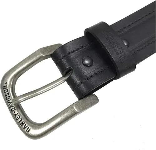 Miniatura 2 de Harley-Davidson Road Trip H-D - Cinturón de piel auténtica para hombre con hebilla de níquel antiguo