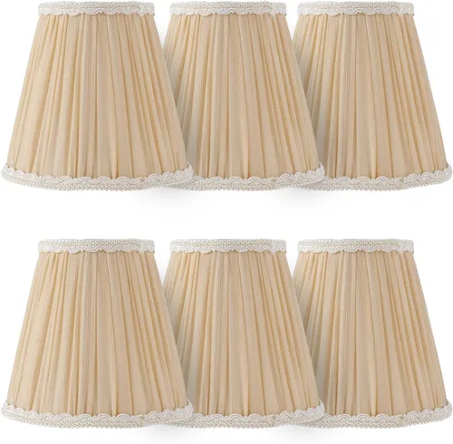 Miniatura 11 de Juego de 2 pantallas para lámpara de tambor de tela, 12.6"Dx9.5"H, para lámparas de mesa, de pie y colgantes, pantallas (ajuste de araña), pantallas