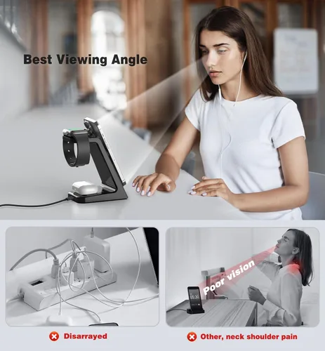 Miniatura 8 de Estación de carga inalámbrica magnética 3 en 1 Apple Cargador de 20W Soporte de carga magnética inalámbrica para iPhone 16 15 14 13 12 Pro/Pro
