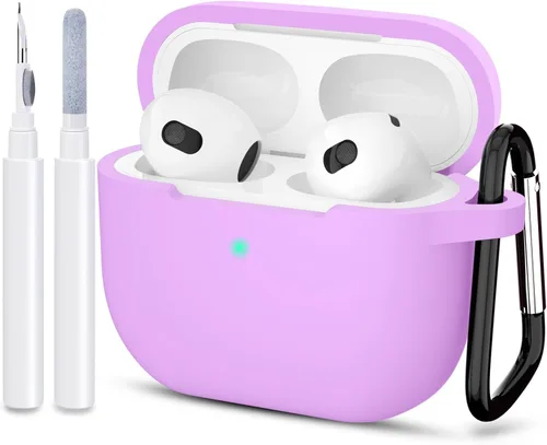 Miniatura 16 de Compatible con AirPods 3, funda protectora de silicona para AirPods de tercera generación 2021, carga inalámbrica, azul oscuro