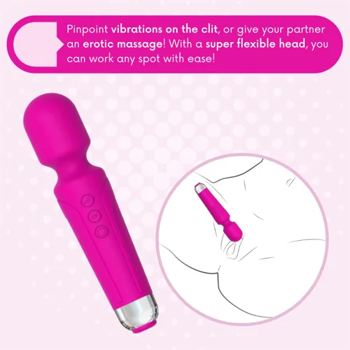 Miniatura 2 de Masajeador de varita eléctrica de silicona, juguetes para mujer, rosa, masajeador personal hipoalergénico seguro para el cuerpo, juguetes para Rosado