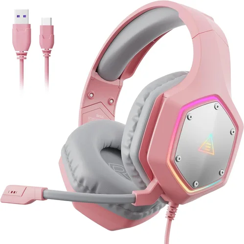 Miniatura 14 de EKSA E1000WT Wireless Gaming Headset,2.4GHz USB Gaming Headphones with Microphone for PC, PS5, PS4, Nintendo Switch, 7.1 Surround Sound Headset, RGB