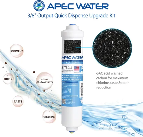 Miniatura 2 de APEC Water Systems Kit de actualización de dispensación más rápida de salida de 3/8" para sistema de filtro de agua de ósmosis inversa debajo