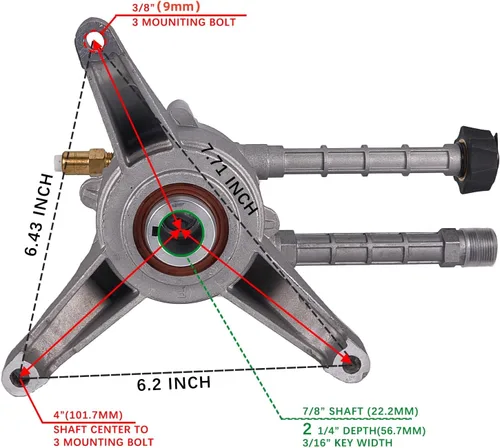 Miniatura 3 de Bomba de lavado a presión vertical de eje de 7/8 pulgadas para SRMW22G26-EZ 2.2G24 2.2 2.2 2.5 GPM 2600-3000 PSI para Troy Bilt Karcher Craftsman