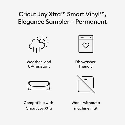 Miniatura 3 de Cricut Joy Xtra - Muestra permanente de vinilo inteligente - Elegancia Muestreador de elegancia
