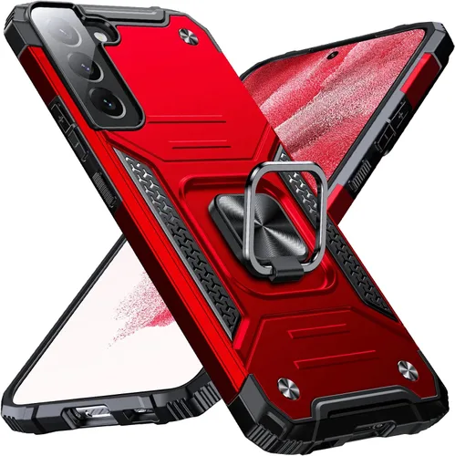Miniatura 13 de Anqrp Funda para Galaxy S22 Ultra, Funda Protectora de Teléfono de Grado Militar con Soporte Plegable de Anillo de Metal Giratorio