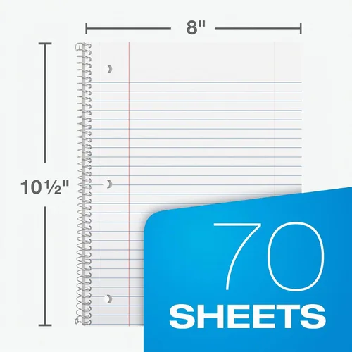 Miniatura 2 de Cuadernos en espiral Oxford, cuadernos en espiral de gran capacidad con reglas anchas para la escuela, 1 cuaderno escolar por materia, 70 hojas
