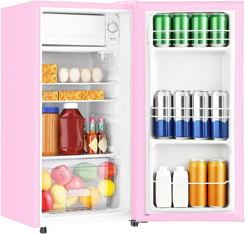 Miniatura 8 de HAILANG - Refrigerador mini de 4.4 pies cúbicos con congelador, refrigerador mini de una puerta, 5 configuraciones de temperatura ajustable, Negro