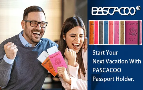 Miniatura 6 de Funda para pasaporte con bloqueo RFID de piel, organizador de documentos de viaje