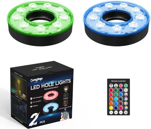 Miniatura 11 de KINGTOP Luz de hoyo de golf LED recargable - Impermeable, lente de iluminación enfocada, control remoto, perfecta para práctica nocturna de golf