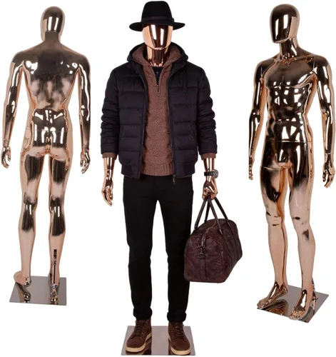 Miniatura 15 de Maniquí de cuerpo completo masculino – Soporte de maniquí con base de metal Pantalla de forma de vestido desmontable, modelo de vestido ajustable