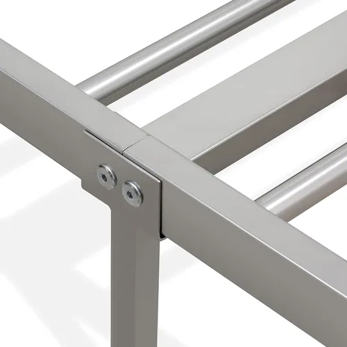 Miniatura 10 de East West Furniture GDTBSIL Garland - Marco de cama individual con 6 patas de metal, marco de cama de lujo con recubrimiento en polvo, color plateado