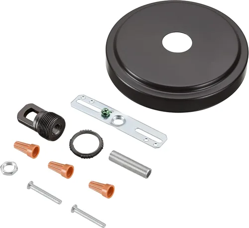 Miniatura 9 de Aspen Creative 21508-11 - Kit de lámpara de araña de transición y toldo con bucle para cuello, bronce aceitado, diámetro de 5-1/2 pulgadas, orificio