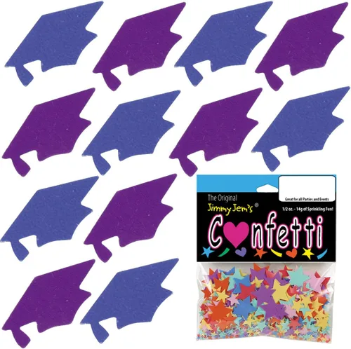 Miniatura 92 de Confetti Grad Cap Negro, Azul Marino Combo - 2 bolsas de media onza (1 oz)