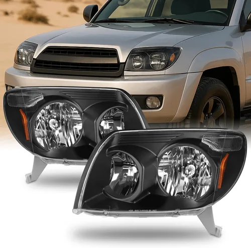 AKKON - Para Toyota 4Runner Sport SUV reemplazo negro faros delanteros conductor/pasajero faros delanteros par nuevo