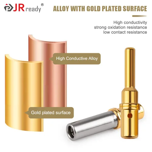 Miniatura 3 de JRready ST6356-12 Deutsch Conectores y enchufes chapados en oro tamaño 12, terminales de barril cerrados Calibre de alambre 12-16, 20 pares macho