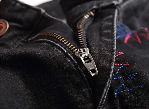 Miniatura 7 de AITITIA Jeans elásticos de ajuste regular rasgados para hombre