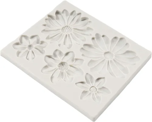 Miniatura 5 de Molde de silicona con diseño de flores de margarita, crisantemo, para decoración de pasteles, chocolate, cupcakes, caramelo, azúcar, manualidades