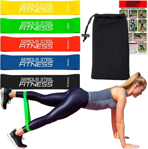 Miniatura 8 de Serious Steel Fitness Mini bandas de resistencia Bandas elásticas de rehabilitación y prehab Bandas de entrenamiento de ejercicio de 12 pulgadas