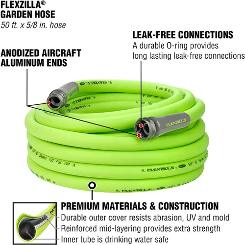 Miniatura 6 de Suncast Carrete de manguera estilo mimbre + manguera de jardín Flexzilla (50 pies)