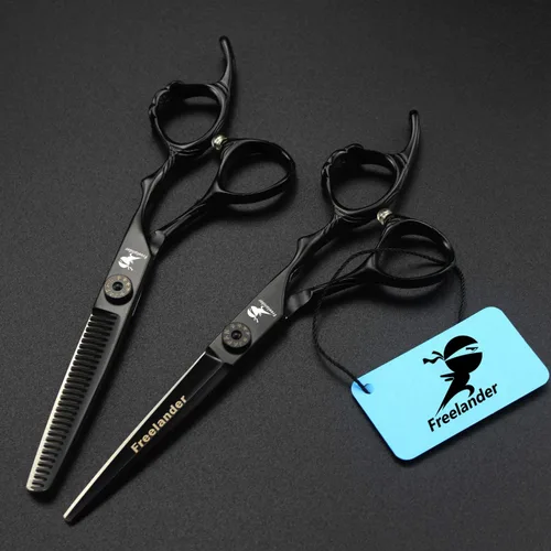 Miniatura 9 de Tijeras de corte de pelo, 6.0 pulgadas negras profesionales japón 440C tijeras de corte de pelo – peluquería de mezcla/adelgazamiento/texturización