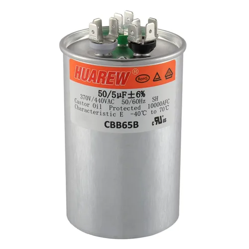 Miniatura 12 de 40/5 uF 40+5 MFD ±6% 370V/440V CBB65B Condensador de CA de Doble Funcionamiento Redondo de Reemplazo 40 5 uF MFD 370 440 Voltios VCA para Arranque