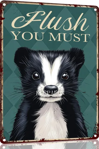 Miniatura 10 de Skunk Bathroom Wall Decor Signs Metal Aluminum Sign Remember to Wipe Bathroom Decor Weird Stuff 12x8 Inches Decor Funny Poster Funny Bathroom 8294