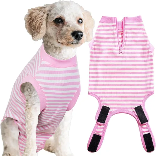 Miniatura 16 de Traje de Recuperación Wabdhaly para Perros, Traje de Cone de Perro con Cremallera Alternativa para Cirugía de Esterilización Femenina, Traje