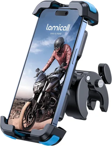 Miniatura 11 de Lamicall - Soporte de teléfono para motocicleta, soporte de teléfono para bicicleta - Abrazadera de manillar de instalación rápida para bicicleta